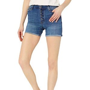 Ella Moss | NWT | Cuffed Midi Distressed button fly Denim Mom Shorts Sz 27